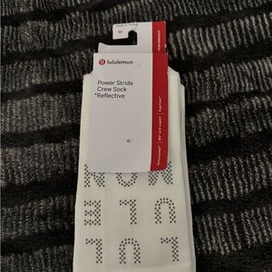 lululemon athletica Reflective Power Stride Crew Sock White